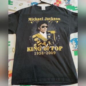 2009 memorial Michael Jackson t-shirt glitter print size medium